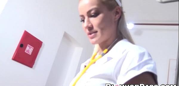  Naughty nurse sucking and fucking big dicked patient in POV